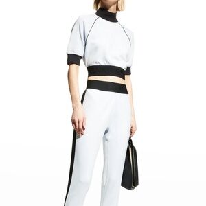 Moose Knuckles Light Blue/Gray and Black Crop Top. Size Medium